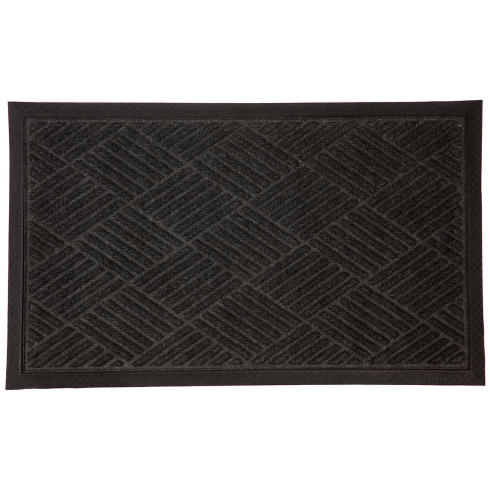 Ellora Charcoal Black Thin Polypropylene Doormat - Doormats Fab Habitat