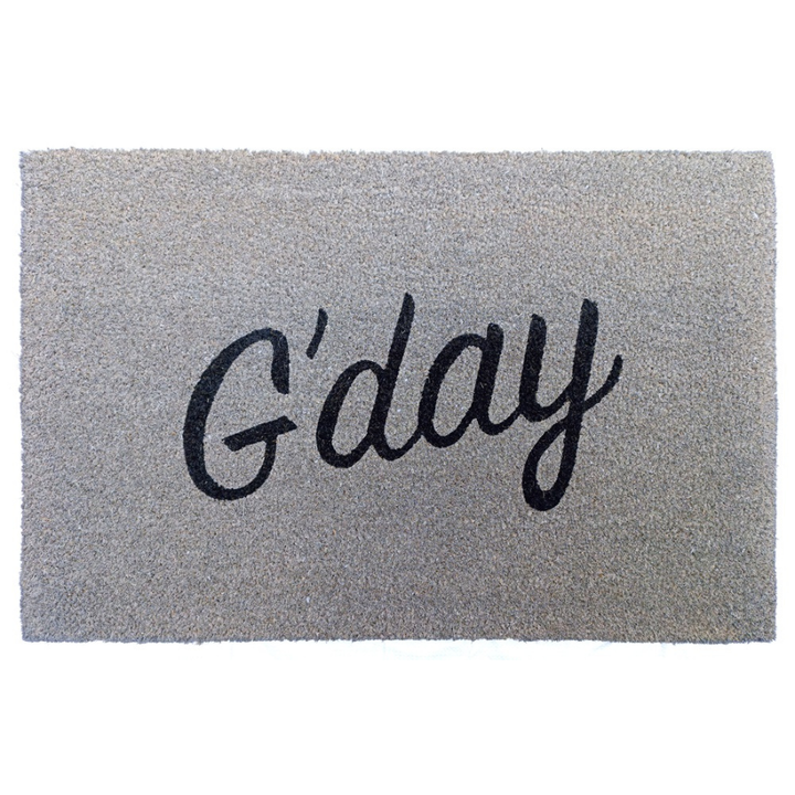 G'Day Grey PVC Backed Coir Doormat - Doormats Fab Habitat