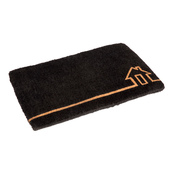 Ghar Black and Natural Coir Doormat - Doormats Fab Habitat