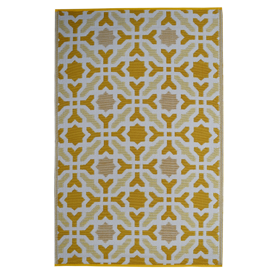 Seville Yellow Recycled Plastic Large Outdoor Rug - Recycled Plastic Rugs & Mats Fab Habitat