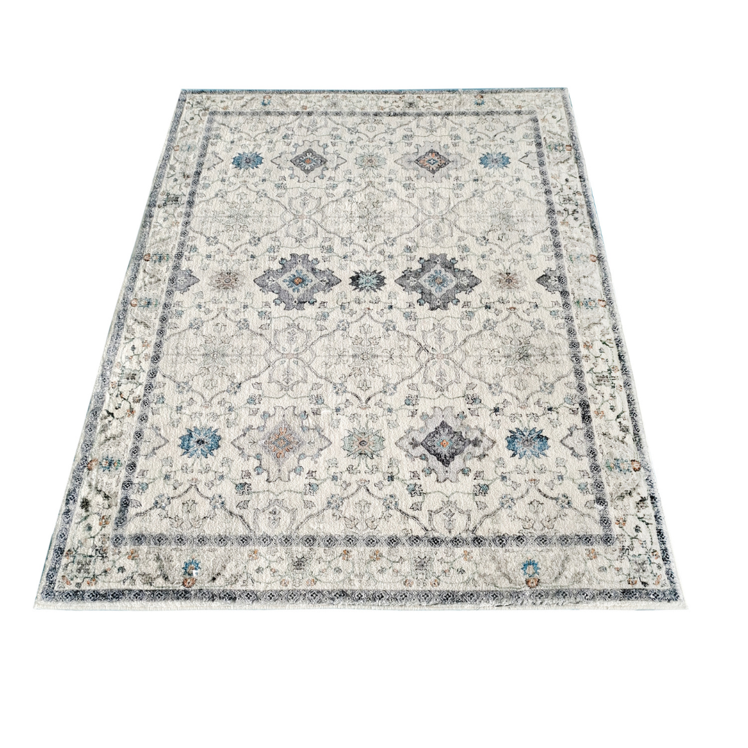 Susa Ivory Multicolour Traditional Soft Large Rug - Soft And Plush Turkish Rugs Fab Habitat