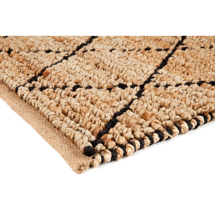 Anant Black and Natural Diamond Jute Rug - Jute Rug Fab Habitat