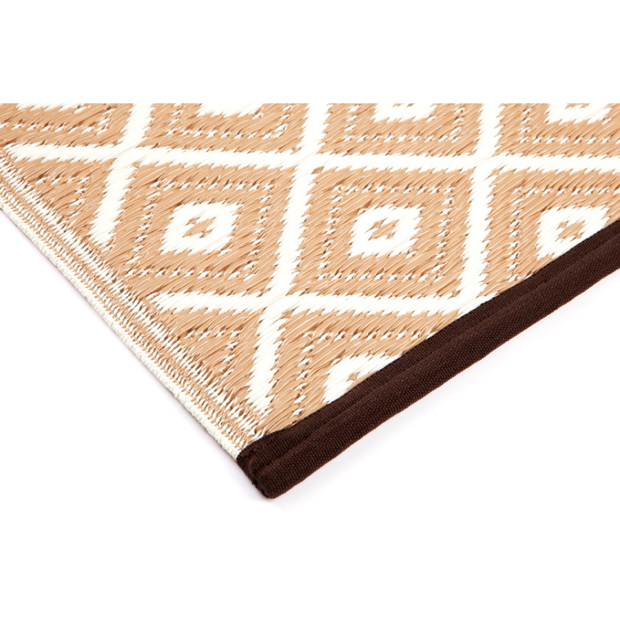 Kimberley Beige & White Diamond Pattern Foldable Waterproof Large Camping Mat - 270x360 CM