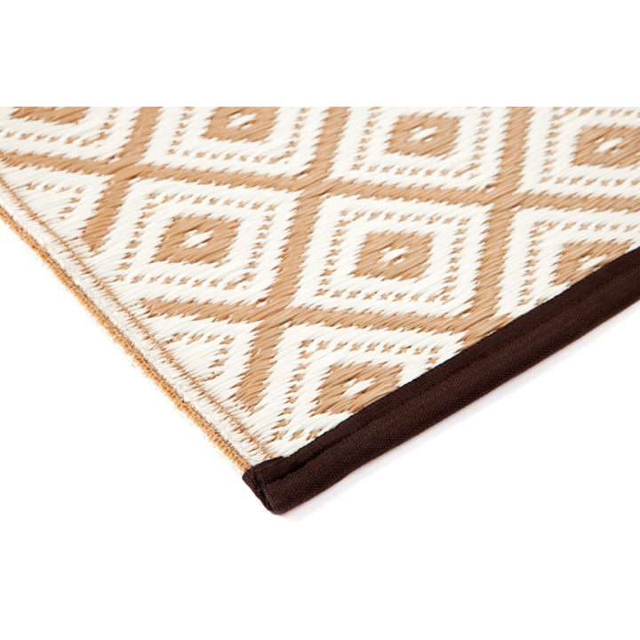 Kimberley Beige & White Diamond Pattern Foldable Waterproof Large Camping Mat - 270x360 CM