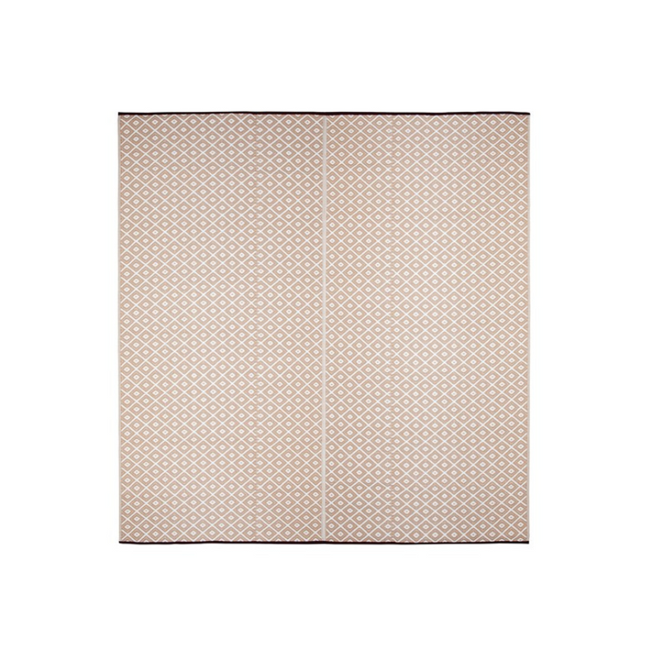 Kimberley Beige & White Diamond Pattern Foldable Waterproof Large Camping Mat - 270x360 CM