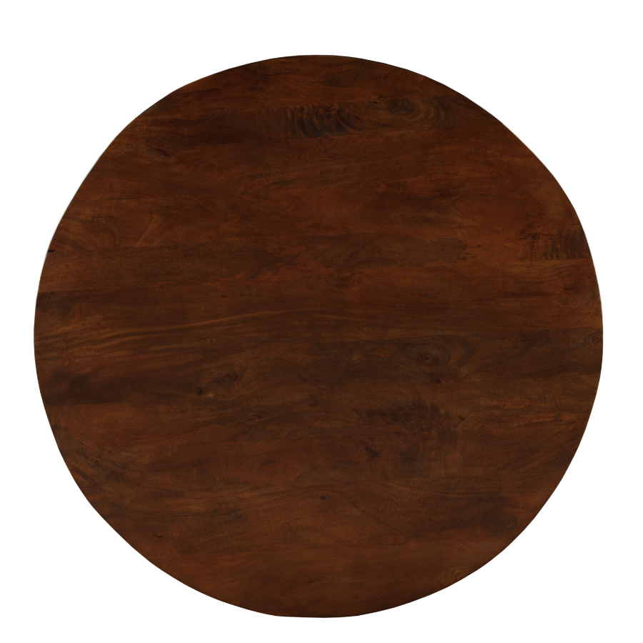 Faye Walnut Finish 130cm Round Dining Table - Kitchen & Dining Furniture Fab Habitat