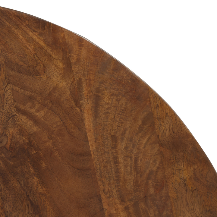 Faye Walnut Finish 130cm Round Dining Table - Kitchen & Dining Furniture Fab Habitat