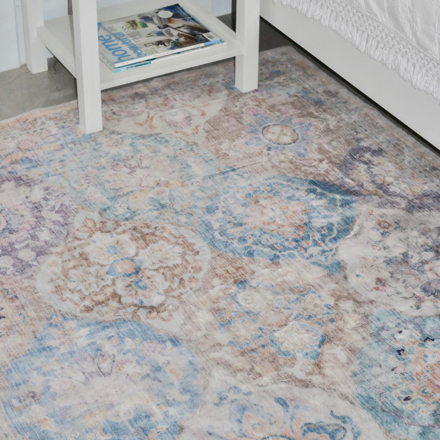 Chighu Multicolour Distressed Machine Washable Large Rug - Machine Washable Rugs Fab Habitat