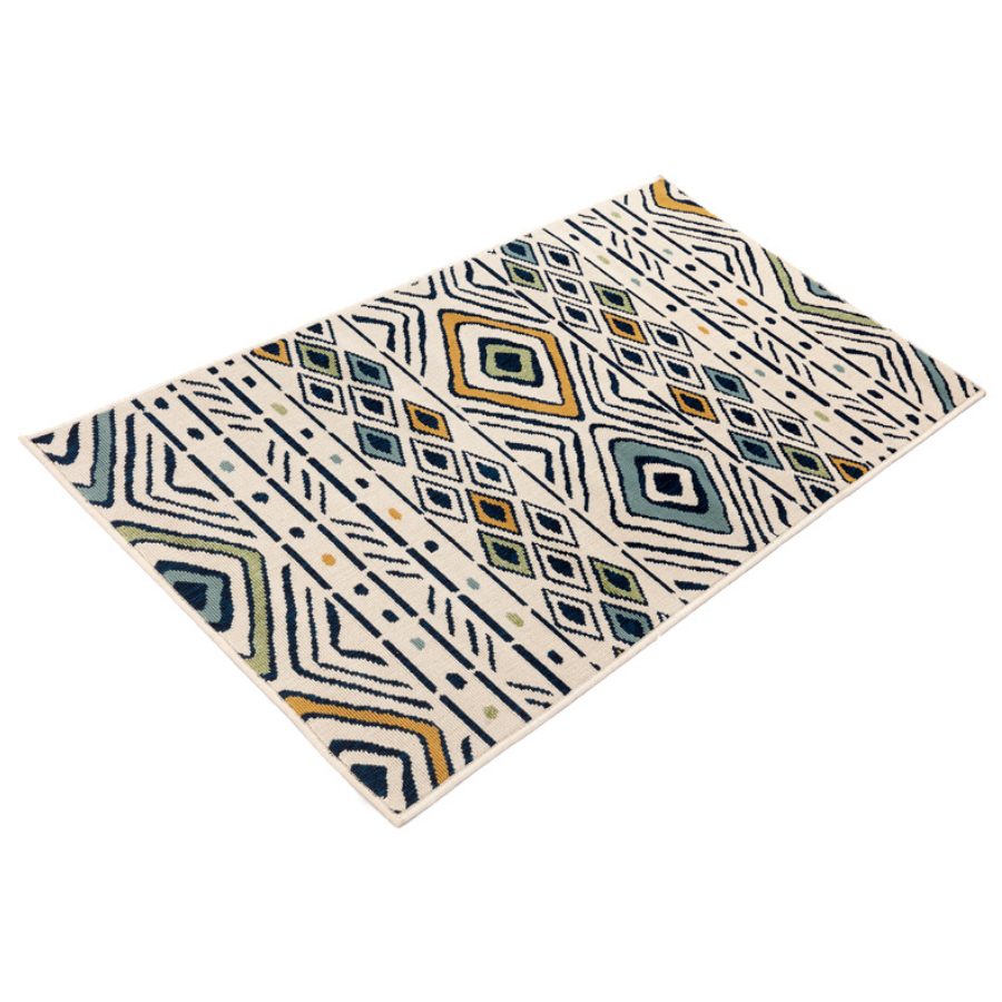 Mendoza Tribal Multicoloured Polypropylene Rug - Outdoor Rugs Fab Habitat