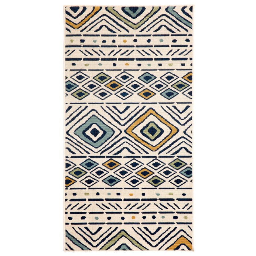 Mendoza Tribal Multicoloured Polypropylene Rug - Outdoor Rugs Fab Habitat