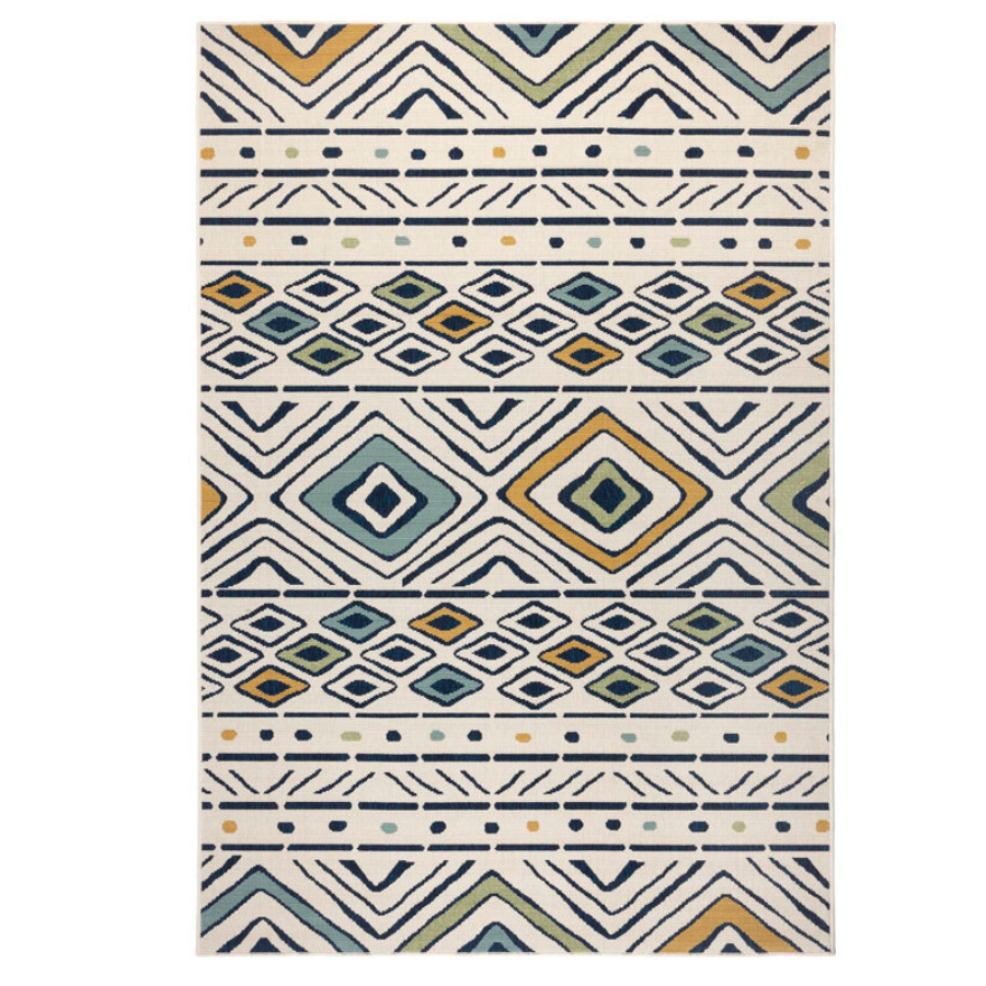 Mendoza Tribal Multicoloured Polypropylene Rug - Outdoor Rugs Fab Habitat