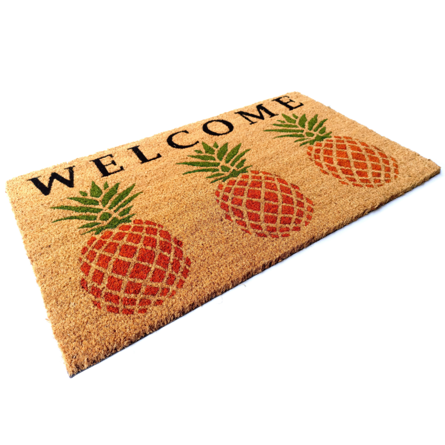 Welcome Pineapple PVC Backed Coir Doormat