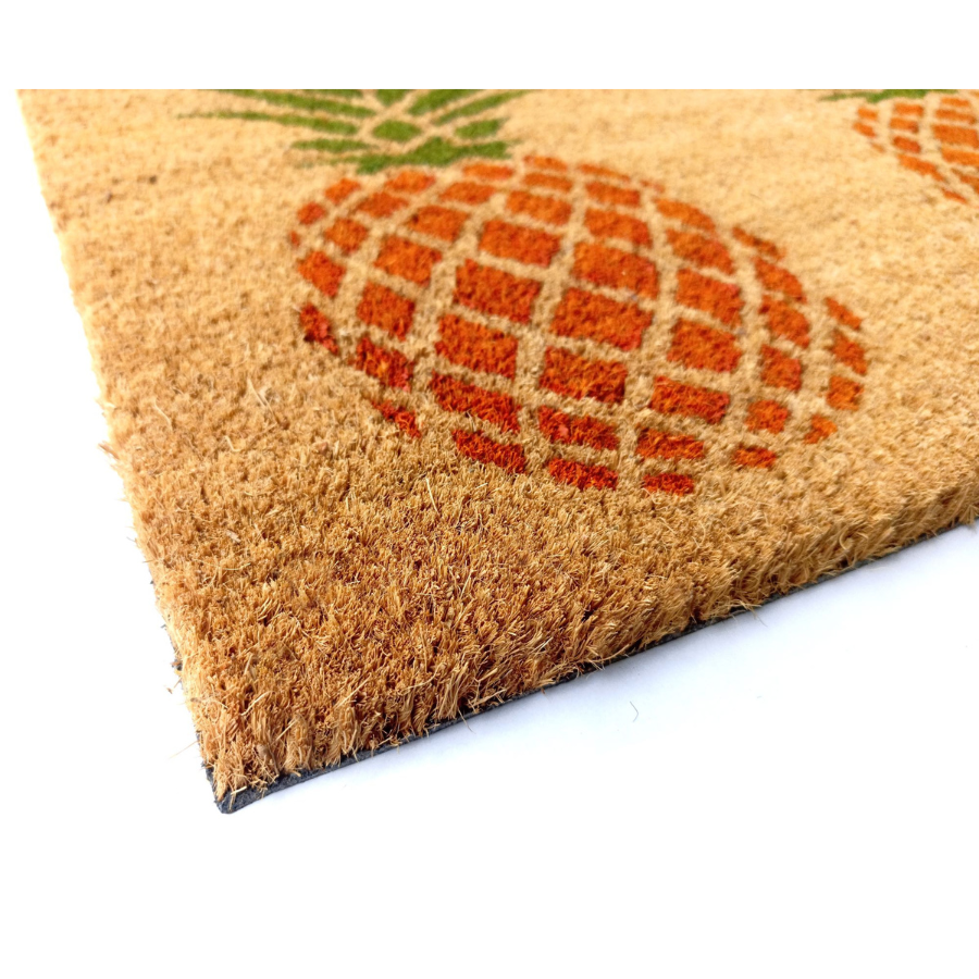 Welcome Pineapple PVC Backed Coir Doormat