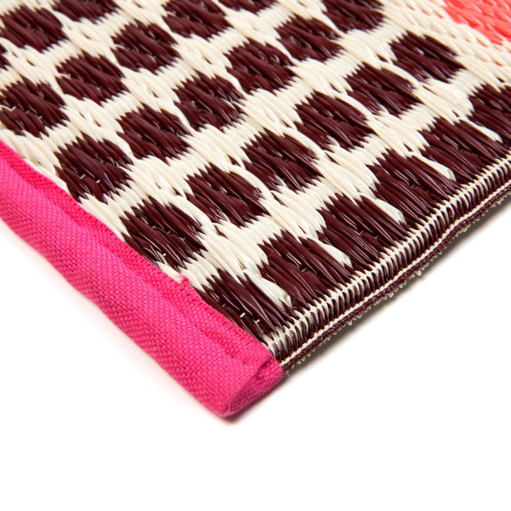 Rovaniemi Multicoloured Pink Scandinavian Area Rug - Recycled Plastic Rugs & Mats Fab Habitat