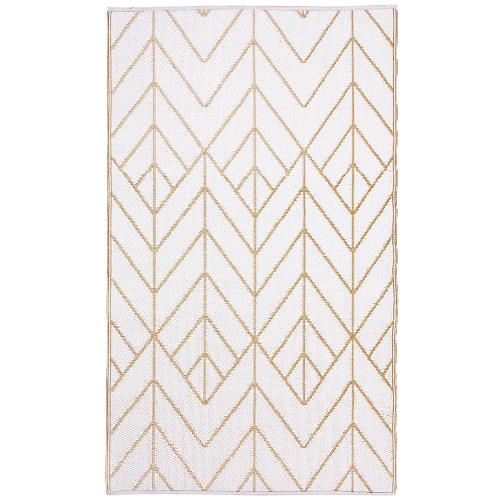 Sydney Gold and Cream Modern Area Rug - Recycled Plastic Rugs & Mats Fab Habitat