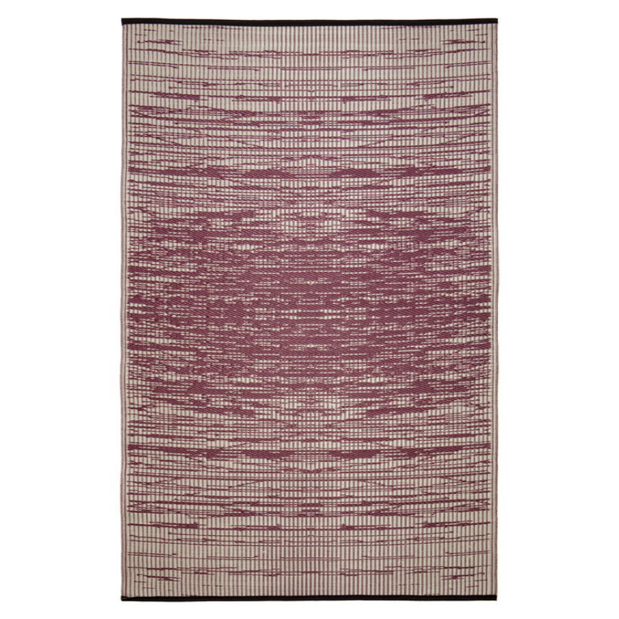 Brooklyn Wine and White Modern Large Outdoor Rug - Recycled Plastic Rugs & Mats Fab Habitat