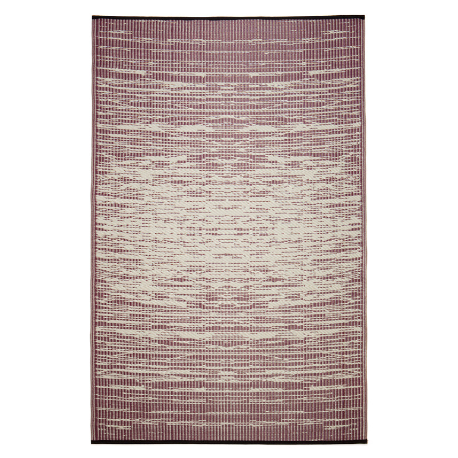 Brooklyn Wine and White Modern Large Outdoor Rug - Recycled Plastic Rugs & Mats Fab Habitat