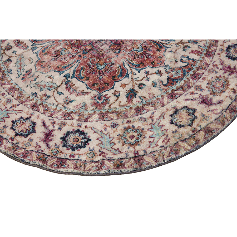 Babylon Multicolour Traditional Large Round Rug - Soft And Plush Turkish Rugs Fab Habitat