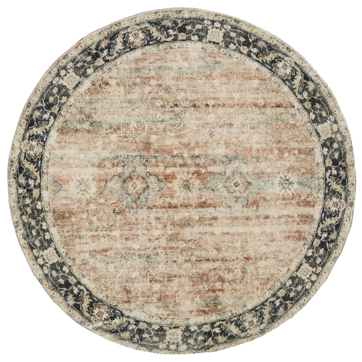 Rann Multicolour Distressed Large Round Rug - Soft And Plush Turkish Rugs Fab Habitat