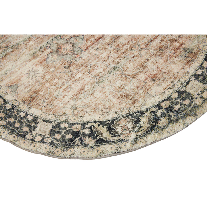 Rann Multicolour Distressed Large Round Rug - Soft And Plush Turkish Rugs Fab Habitat